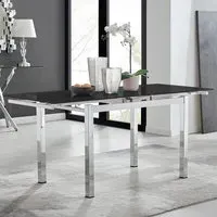 Fonti 6-Seater Extending Dining Table - Black, Glass