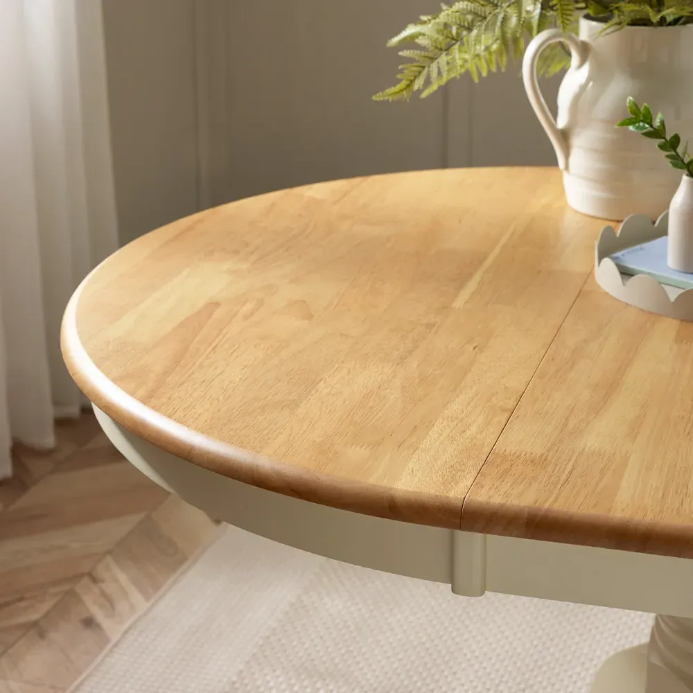 Fowey 6-Seater Extendable Dining Table - Cream, Oak