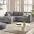 Fraser 4-Seater L-Shaped Sofa - Grey, Velvet