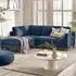 Fraser 4-Seater L-Shaped Sofa - Midnight Blue, Velvet