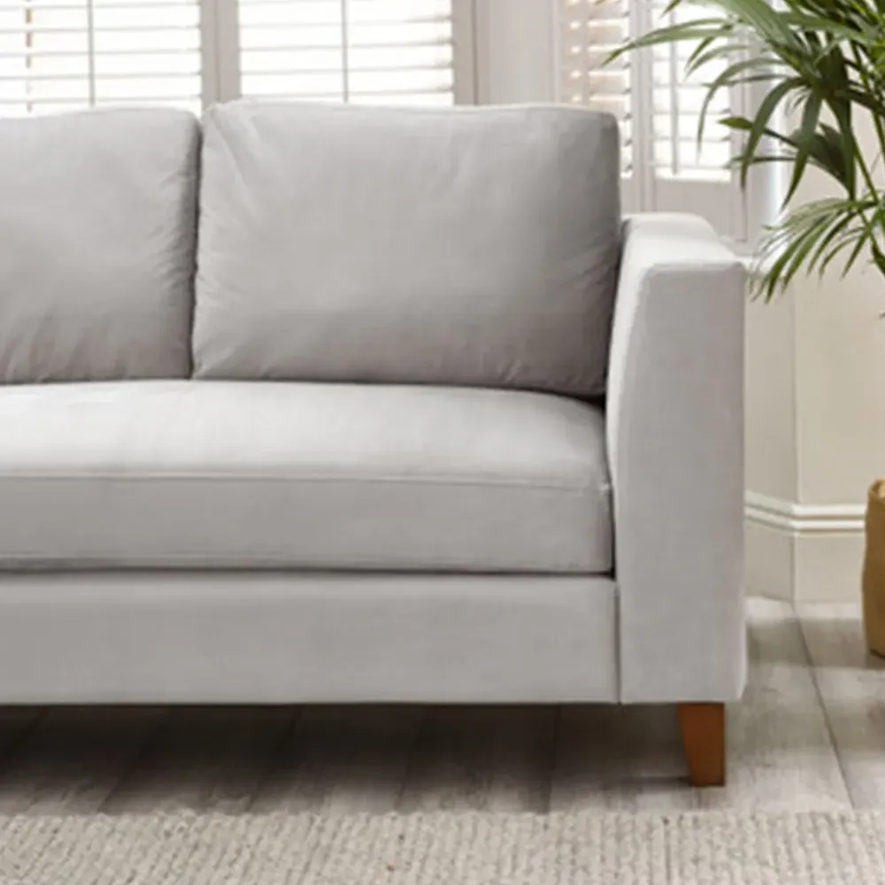 Fraser 4-Seater L-Shaped Sofa - Taupe, Velvet