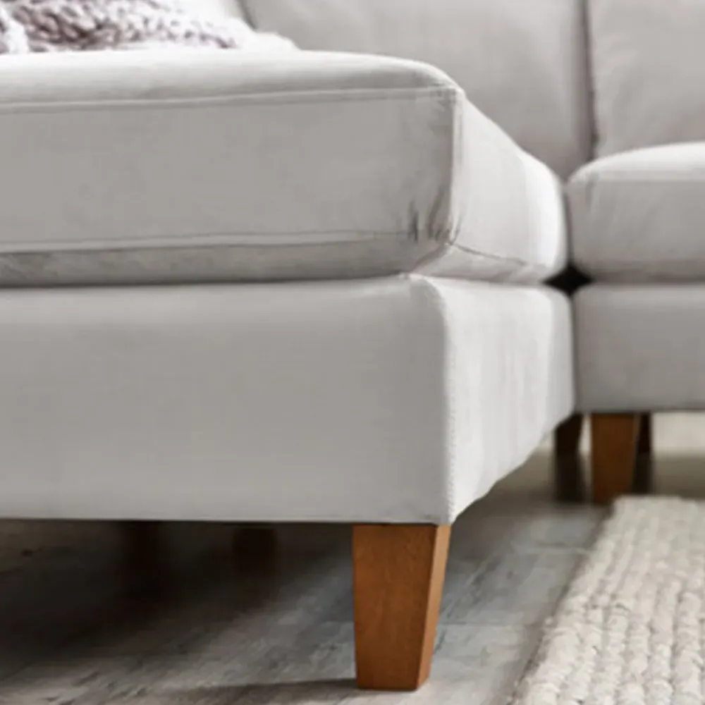 Fraser 4-Seater L-Shaped Sofa - Taupe, Velvet