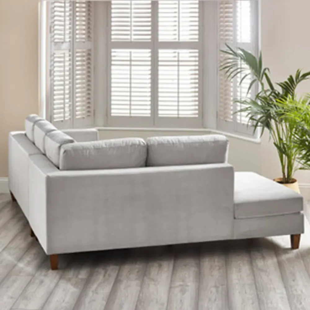 Fraser 4-Seater L-Shaped Sofa - Taupe, Velvet