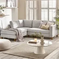 Fraser 4-Seater L-Shaped Sofa - Taupe, Velvet