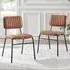 Guinn Set of 2 Dining Chairs - Tan, Faux Leather
