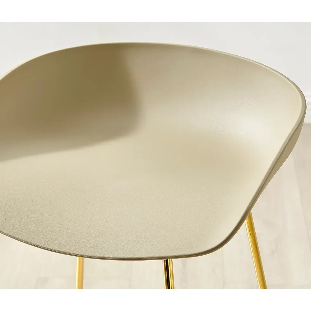 Harding Bar Stool Set of 2 - Taupe, Gold