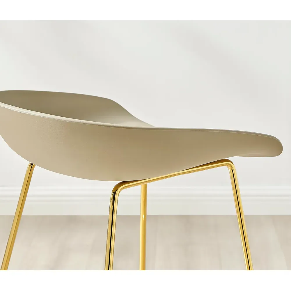 Harding Bar Stool Set of 2 - Taupe, Gold