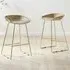 Harding Bar Stool Set of 2 - Taupe, Gold