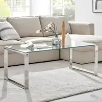 Havana Coffee Table - Clear Glass, Chrome