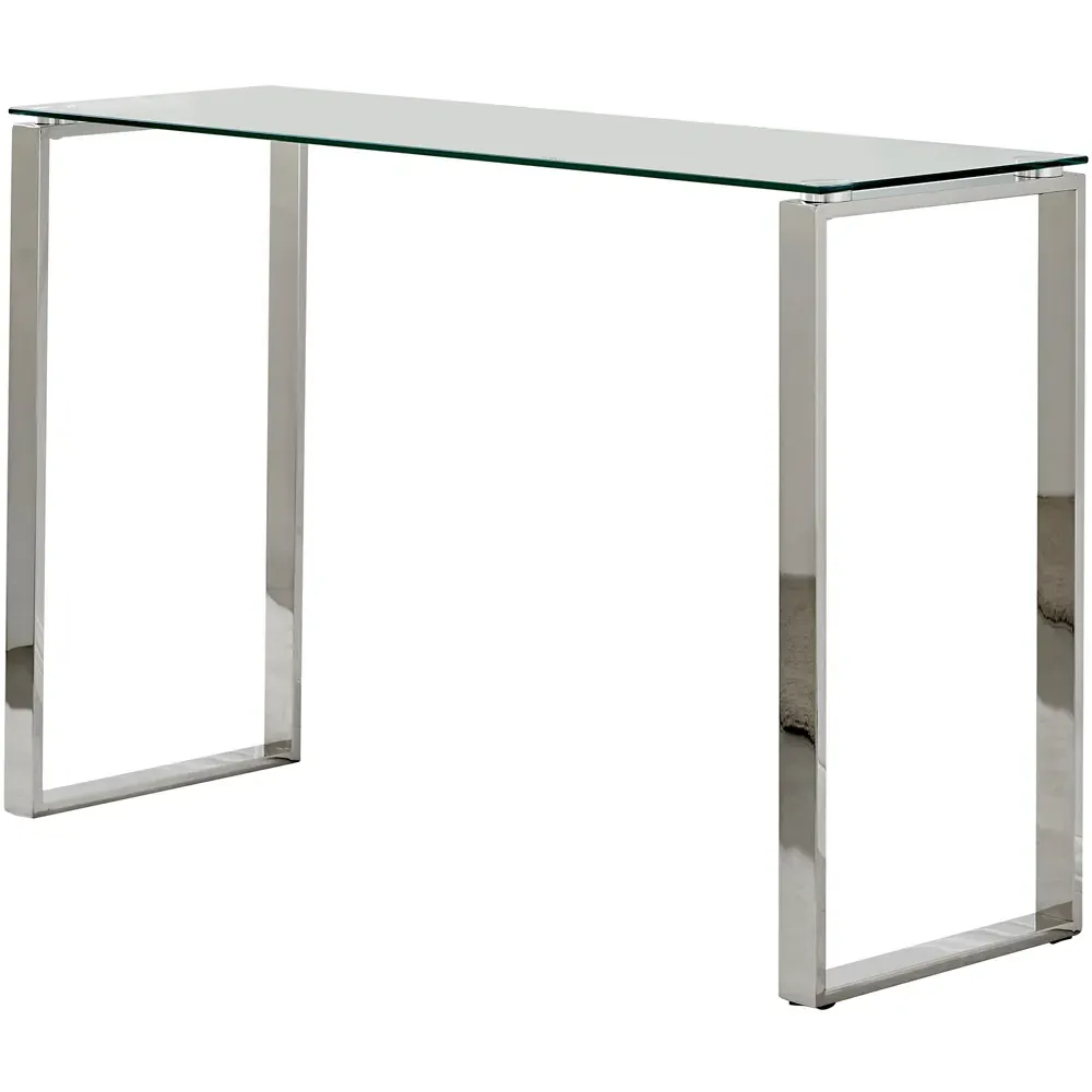 Havana Console Table - Clear Glass, Chrome Metal