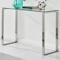 Havana Console Table - Clear Glass, Chrome Metal