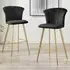 Hazel Bar Stool Set of 2 - Black, Velvet