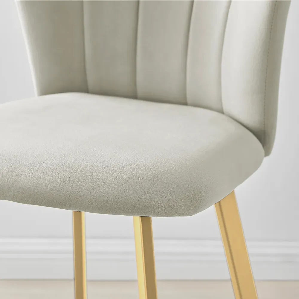 Hazel Bar Stool Set of 2 - Brown, Velvet