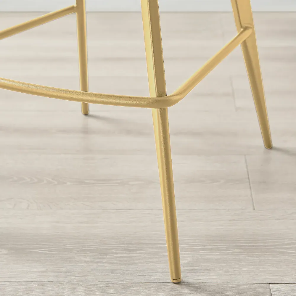 Hazel Bar Stool Set of 2 - Brown, Velvet