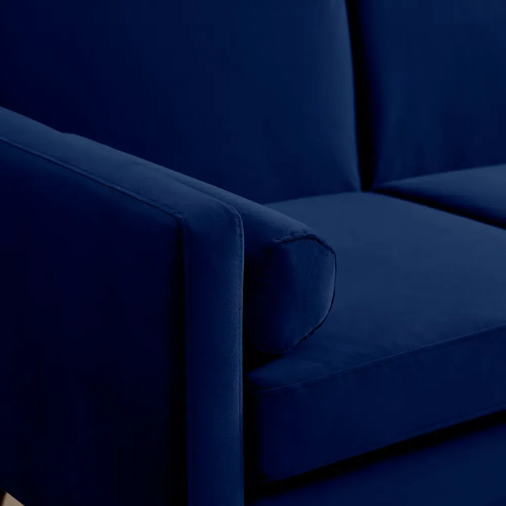 Hector 3-Seater Sofa Bed with Click-Clack - Blue, Velvet