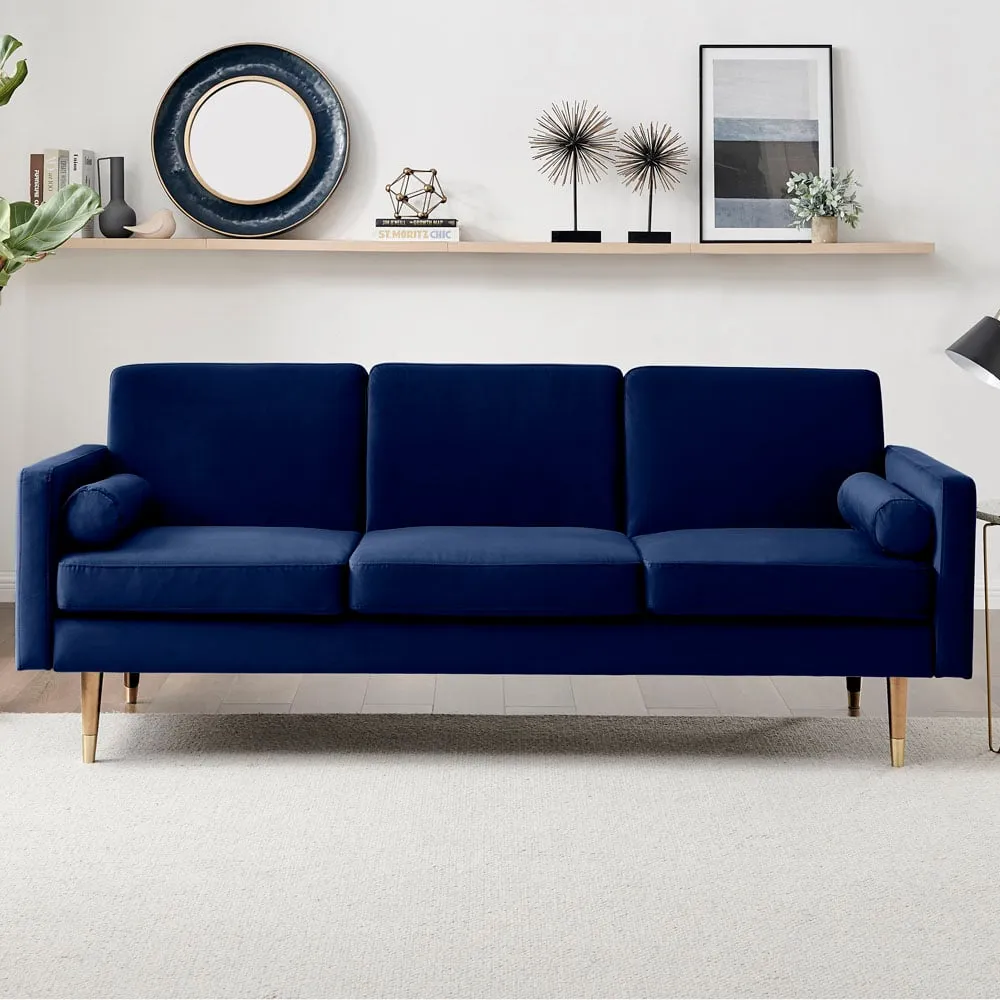 Hector 3-Seater Sofa Bed with Click-Clack - Blue, Velvet image