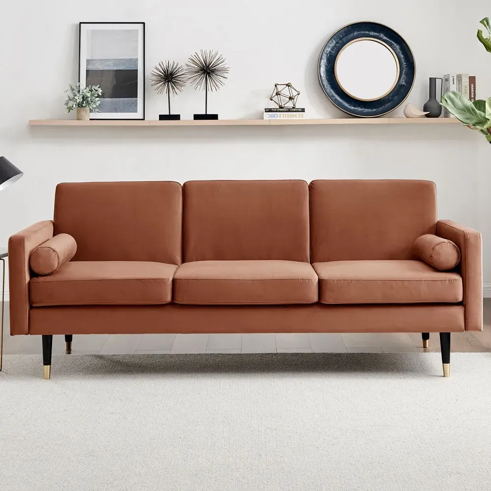 Hector 3-Seater Sofa Bed with Click-Clack - Cinnamon, Velvet
