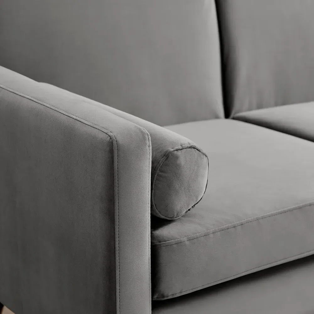 Hector 3-Seater Sofa Bed with Click-Clack - Grey, Velvet