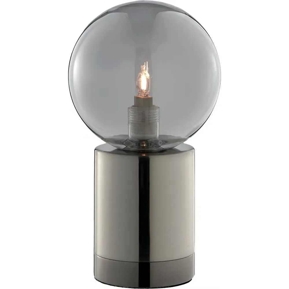 Heidi Industrial Table Lamp - Grey, Glass