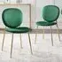 Holly Set of 2 Dining Chairs - Green, Velvet