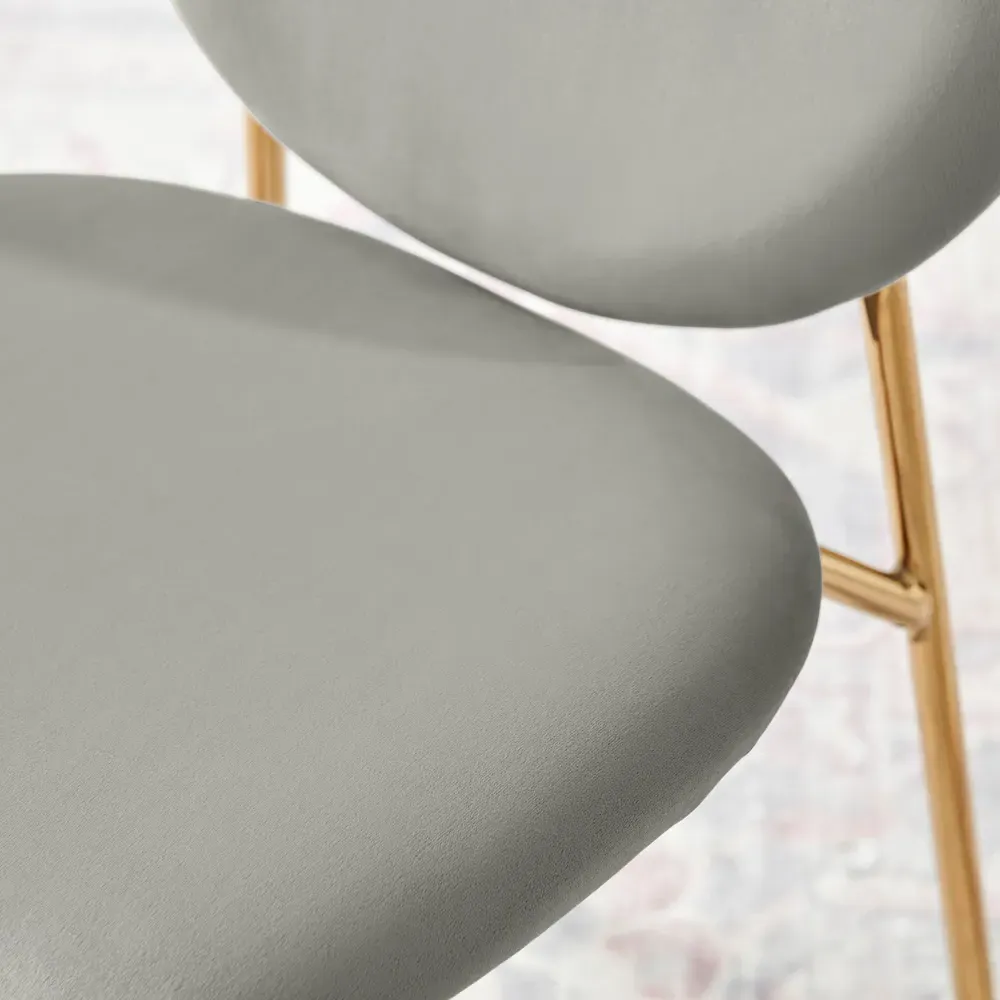 Holly Set of 2 Dining Chairs - Grey, Velvet