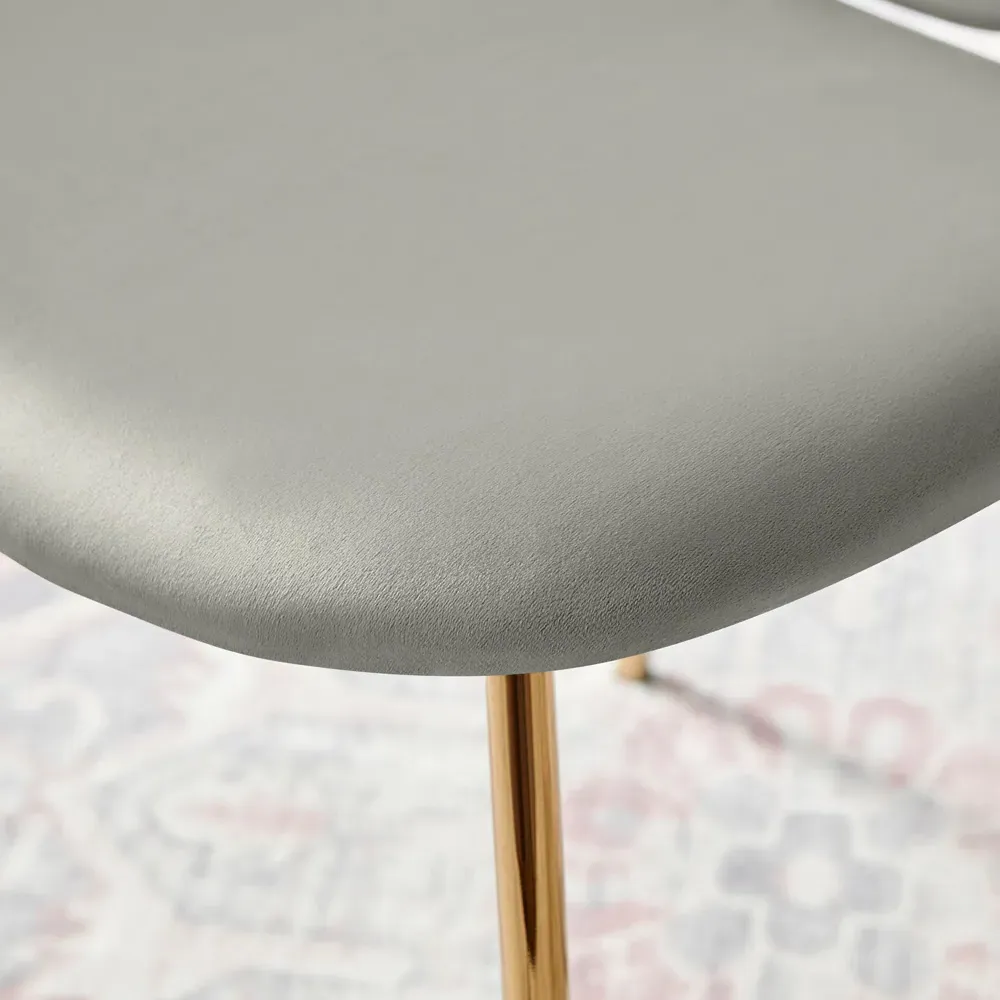 Holly Set of 2 Dining Chairs - Grey, Velvet