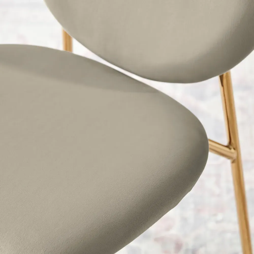 Holly Set of 2 Dining Chairs - Taupe, Velvet