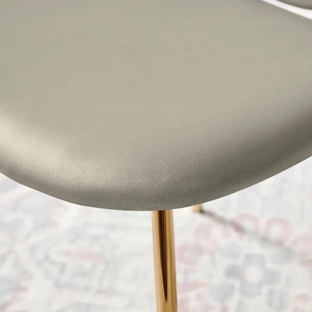 Holly Set of 2 Dining Chairs - Taupe, Velvet