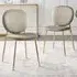Holly Set of 2 Dining Chairs - Taupe, Velvet