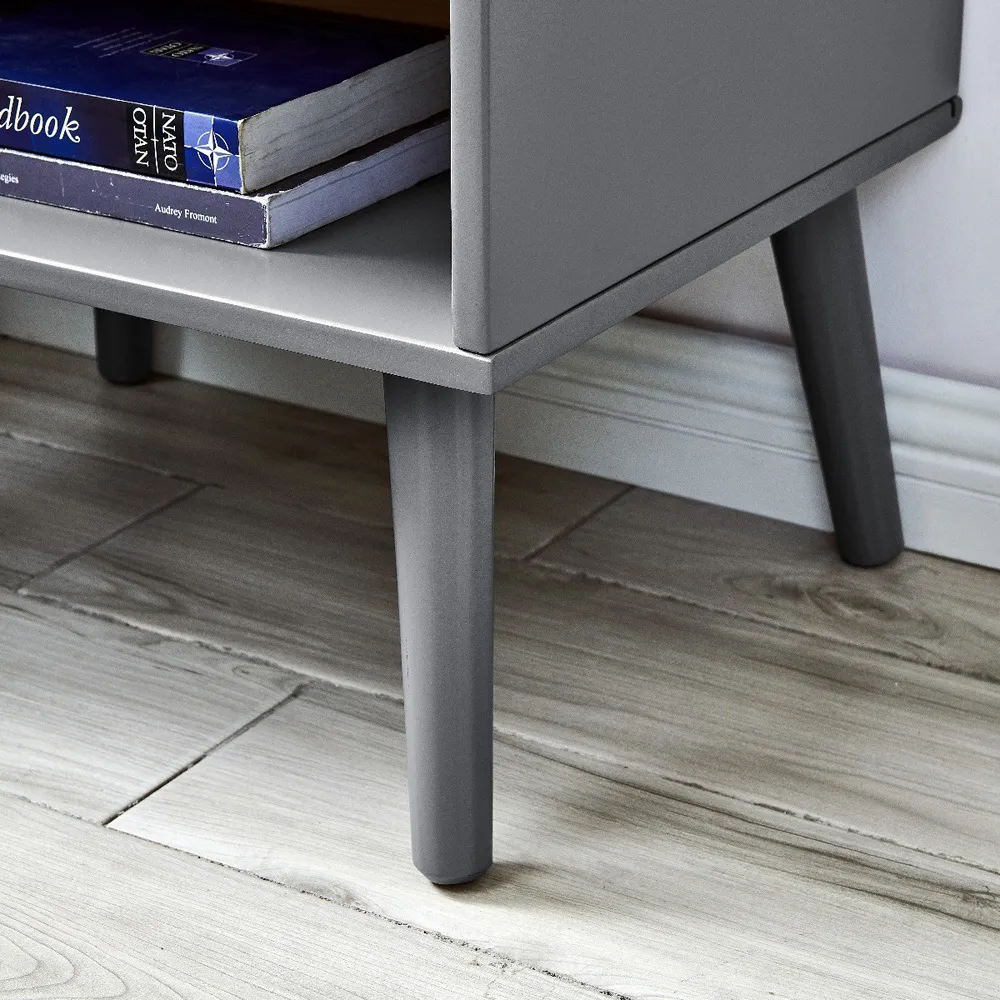 Isla Single Drawer Bedside Table - Grey