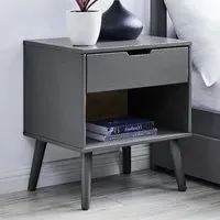 Isla Single Drawer Bedside Table - Grey