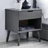 Isla Single Drawer Bedside Table - Grey