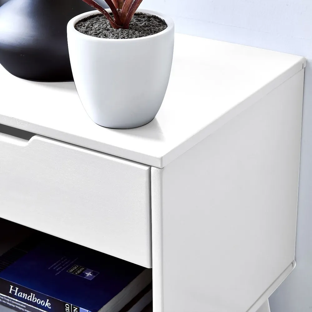 Isla Single Drawer Bedside Table - White