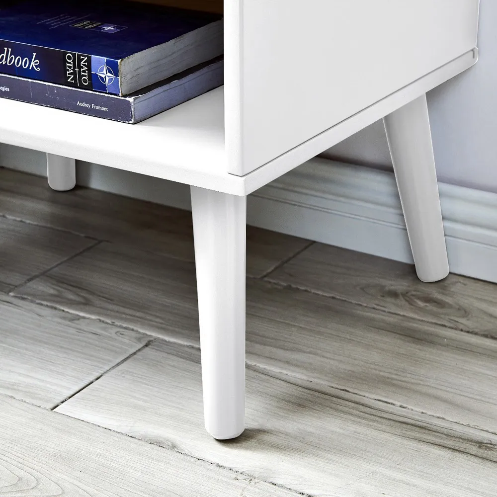 Isla Single Drawer Bedside Table - White