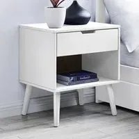 Isla Single Drawer Bedside Table - White