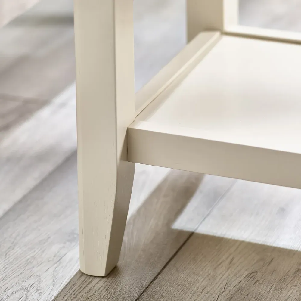 Isolde Side Table with Storage - Cream, Oak Veneer