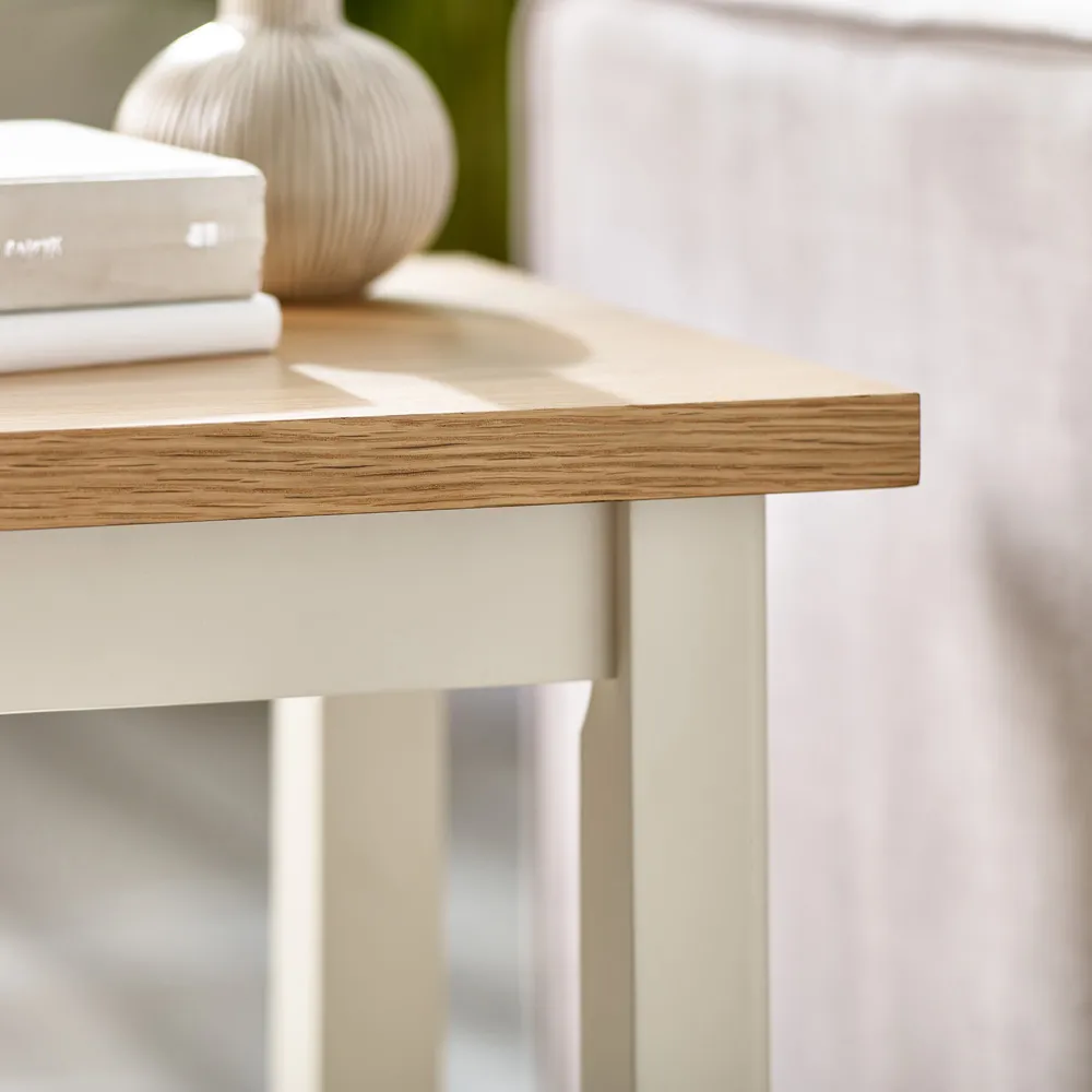 Isolde Side Table with Storage - Cream, Oak Veneer