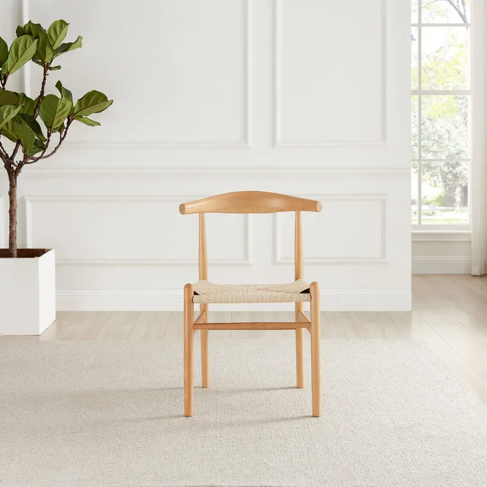 Ivar Set of 2 Rope Dining Chairs - Brown, Beech