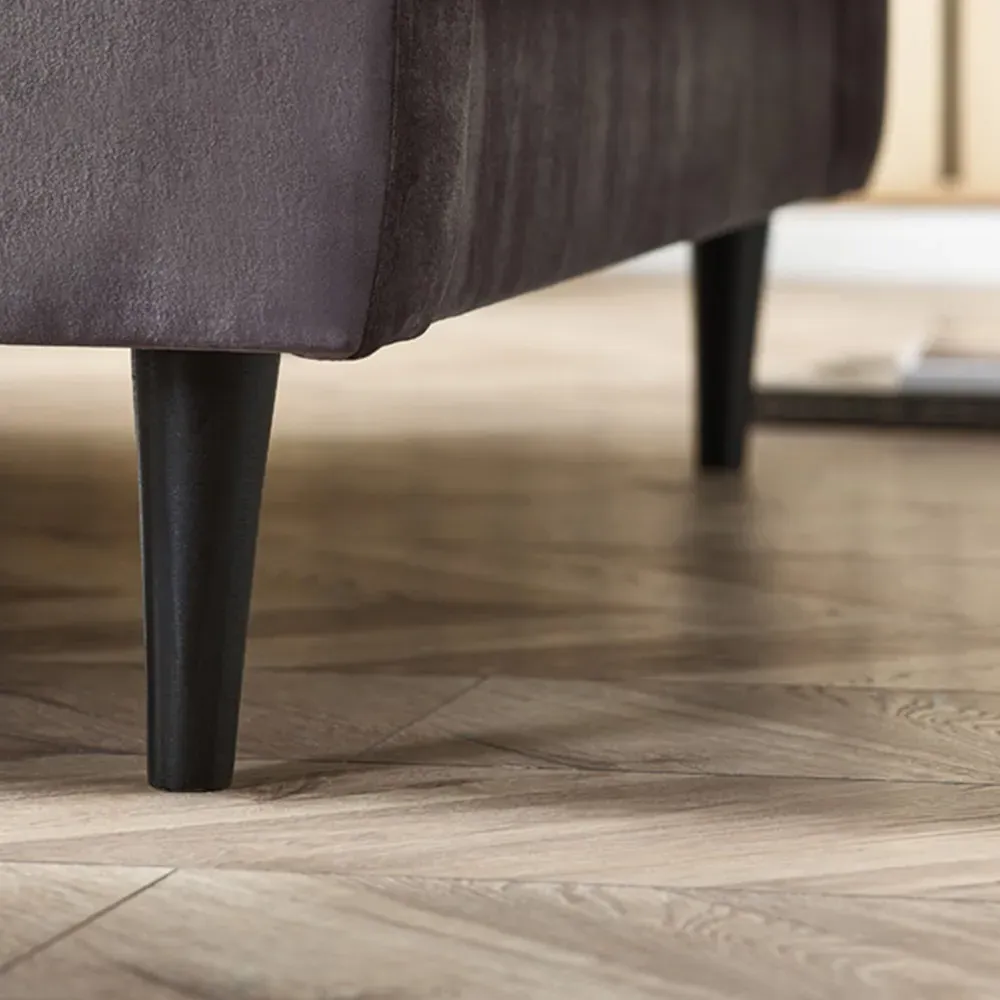 Josie 2-Seater Sofa - Dark Grey, Velvet