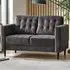 Josie 2-Seater Sofa - Dark Grey, Velvet