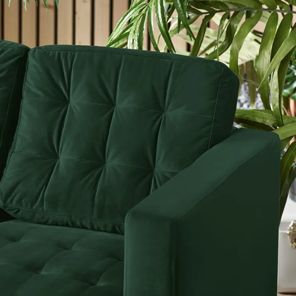 Josie 2-Seater Sofa - Emerald Green, Velvet
