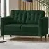 Josie 2-Seater Sofa - Emerald Green, Velvet