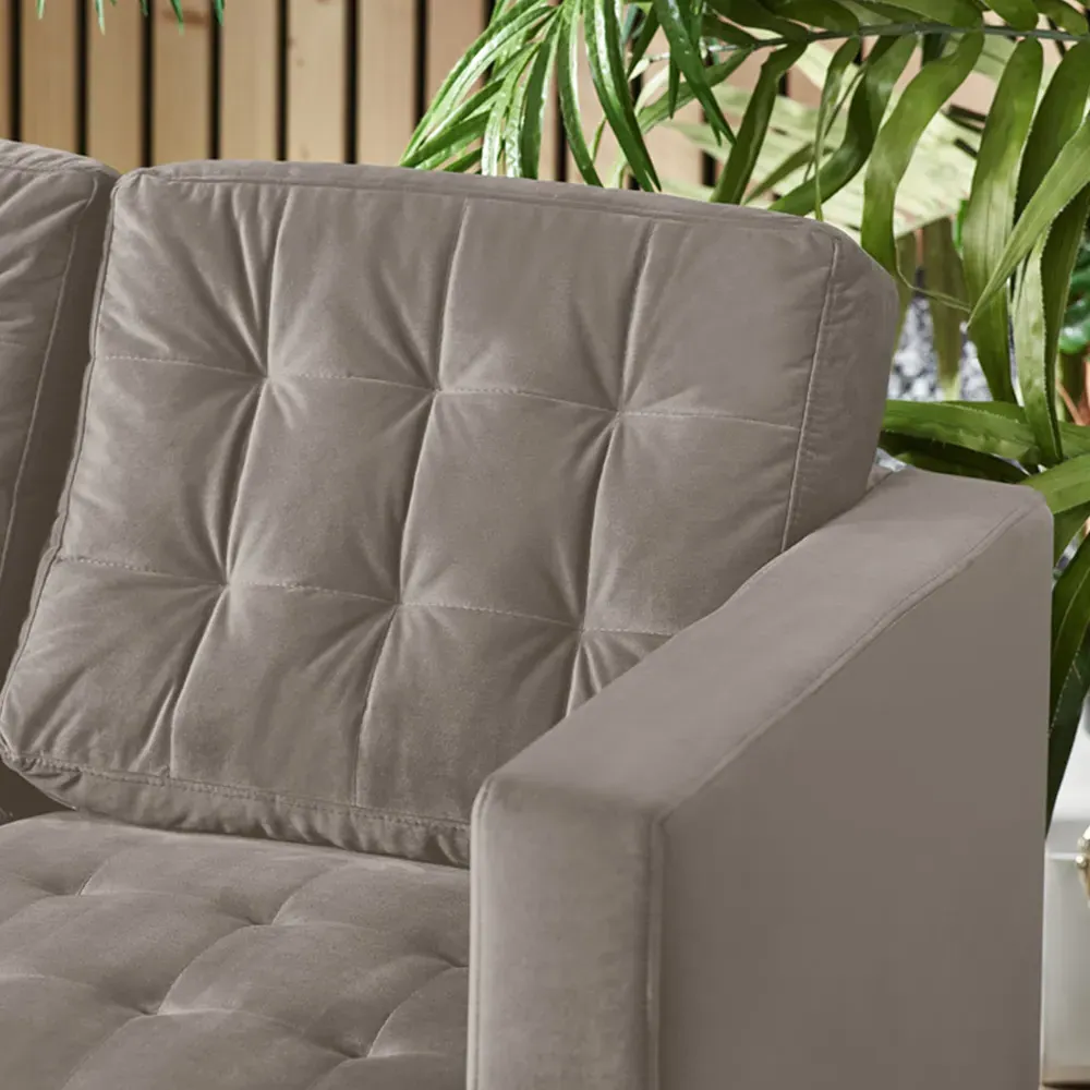 Josie 2-Seater Sofa - Light Grey, Velvet