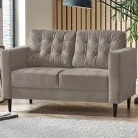 Josie 2-Seater Sofa - Light Grey, Velvet