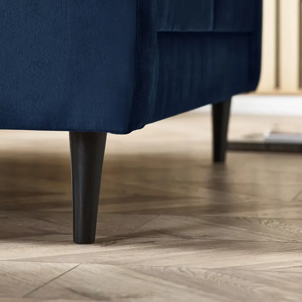 Josie 2-Seater Sofa - Navy Blue, Velvet