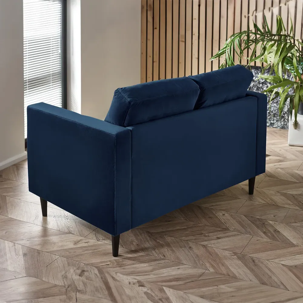 Josie 2-Seater Sofa - Navy Blue, Velvet
