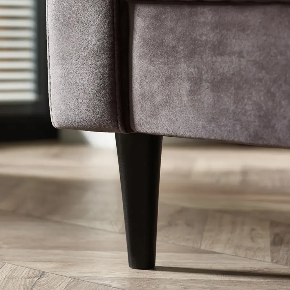 Josie 3-Seater Sofa - Dark Grey, Velvet