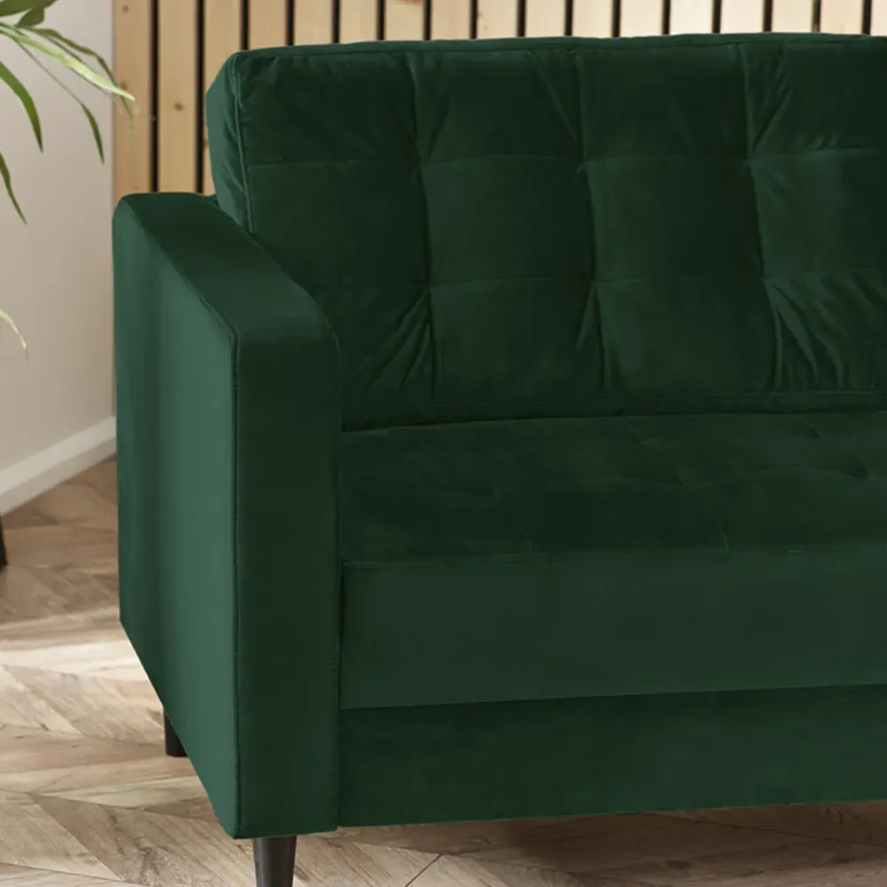 Josie 3-Seater Sofa - Emerald Green, Velvet