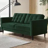Josie 3-Seater Sofa - Emerald Green, Velvet