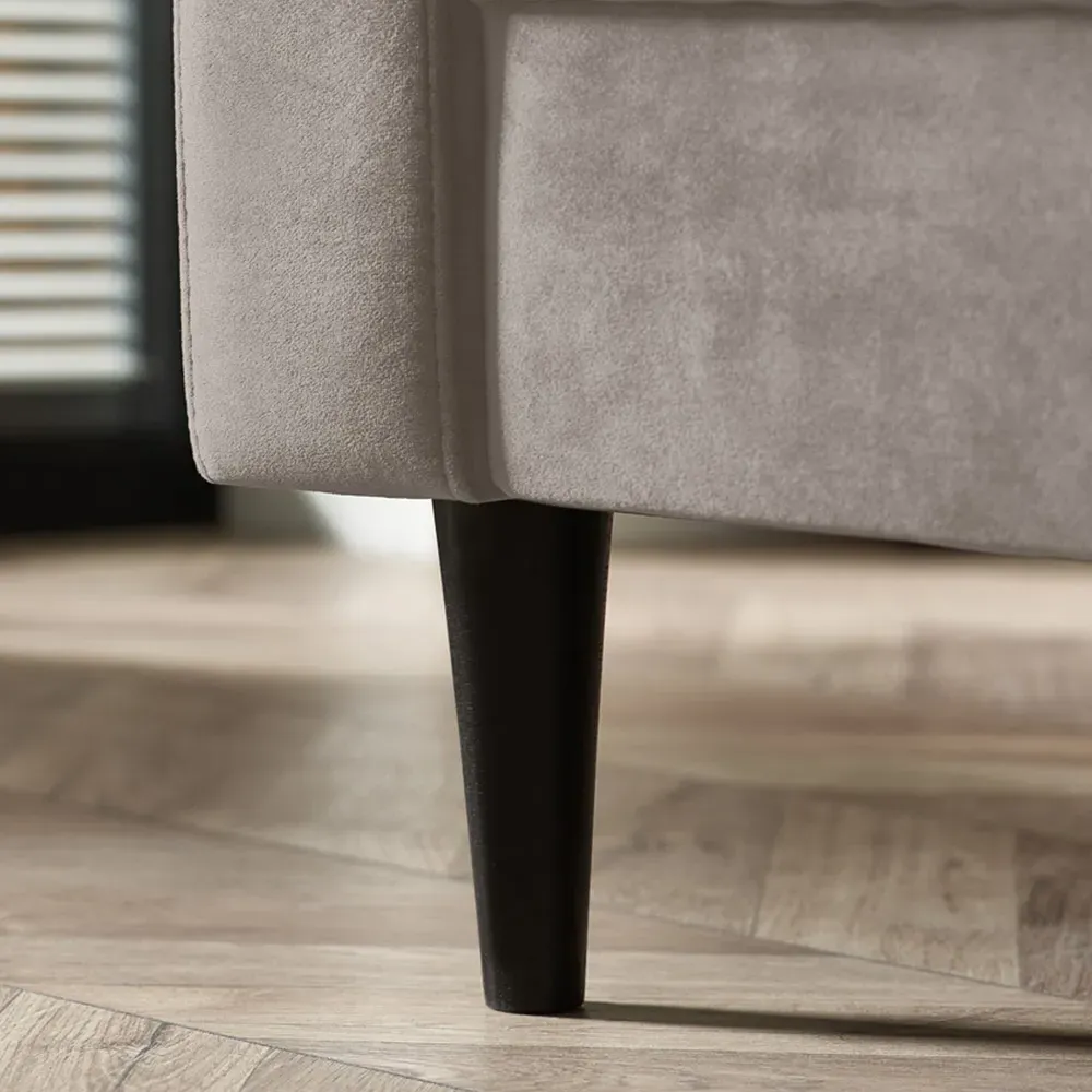 Josie 3-Seater Sofa - Light Grey, Velvet